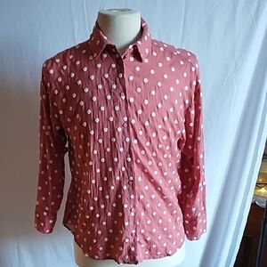 Zara pink top with white polkadots size M